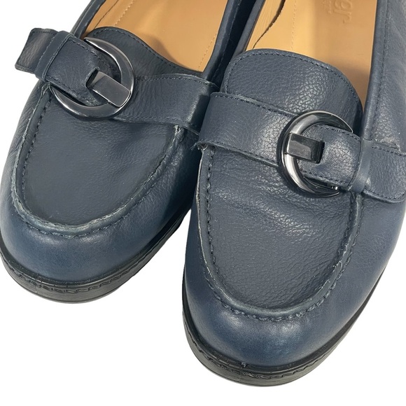 Hotter Comfort Concept Navy Leather Slip On Low Wedge Casual Shoes Sz US 9 - Picture 3 of 11